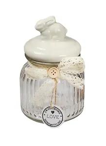 Баночка стекло с керамической крышкой Серый кролик (600 мл) (40628)