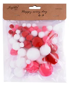 Набор помпонов для творчества (красный микс)