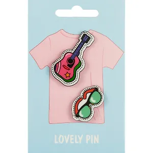 Набор значков Гитара и очки (акрил)