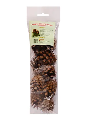 Набор сосновых шишек, без окраса (10 шт) (Ш-004) (упаковка) 2766101