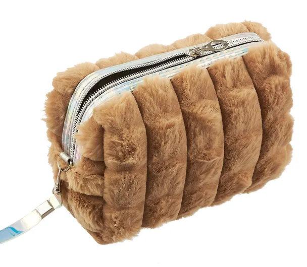 Косметичка плюшевая (кофейная) (текстиль) (20х15) (12-12068-A002) 3039732 — 2