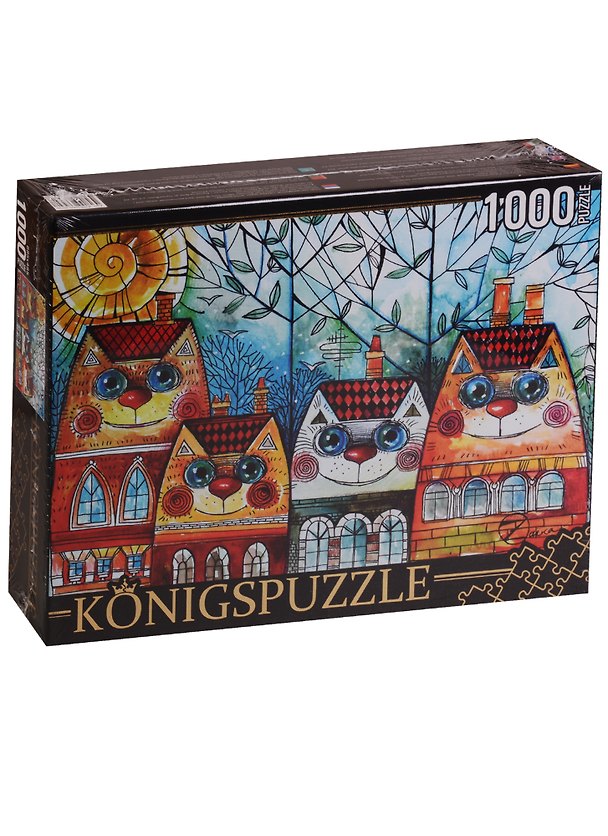Пазл «Оксана Заика Коты-домики» 1000 элементов, KonigsPuzzle 2621576 — 1