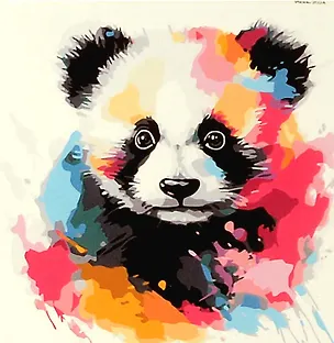 Холст с красками по номерам "Малыши-животные. Красочная панда", 30 х 30 см 3066164