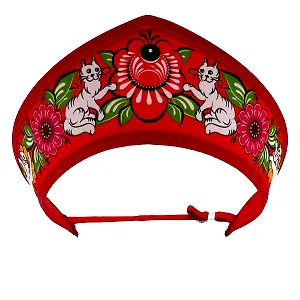 Кокошник-ободок Русские промыслы красный (текстиль)
