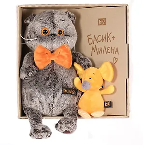 Мягкая игрушка Басик с мышкой Миленой (25 см) (Ks25-052)