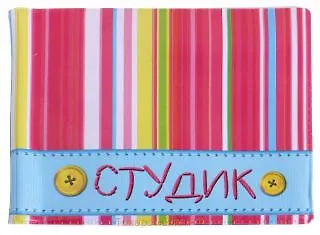 Обложка для студенческого билета пластик В полосочку 11*9 см (579551) 2346917 — 2