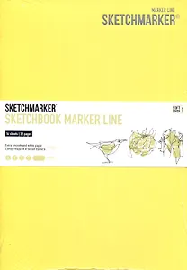 Скетчбук 17,6*25см 16л "SKETCHMARKER MARKER LINE", 160г/м2, мягк.обложка, цв.лимонный