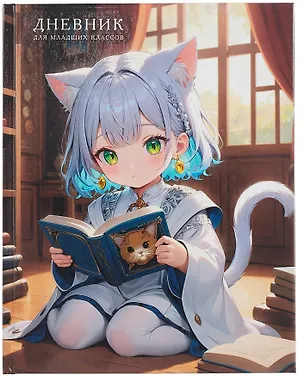 Дневник школьный «Милашка с книжкой», для младших классов, Listoff 3090487