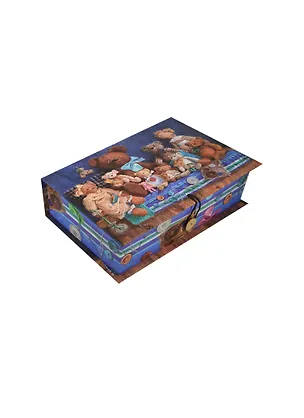 Шкатулка-книга с пуговицей картон Мишки (22х16х7) (36521) 2469047