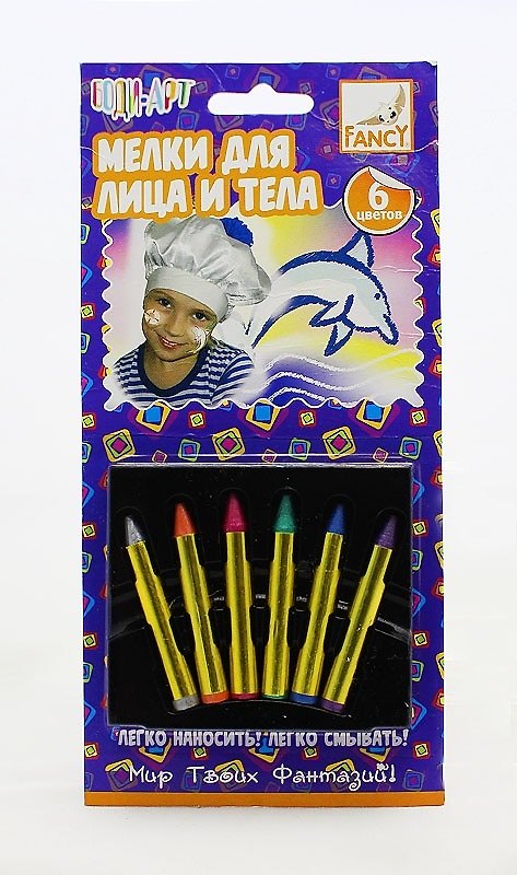 Мелки для грима лица и тела, 6 цветов, Fancy Creative 2388112 — 1