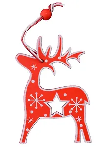 Подвеска новогодняя Звёздный олень (дерево)  (9,5х9)