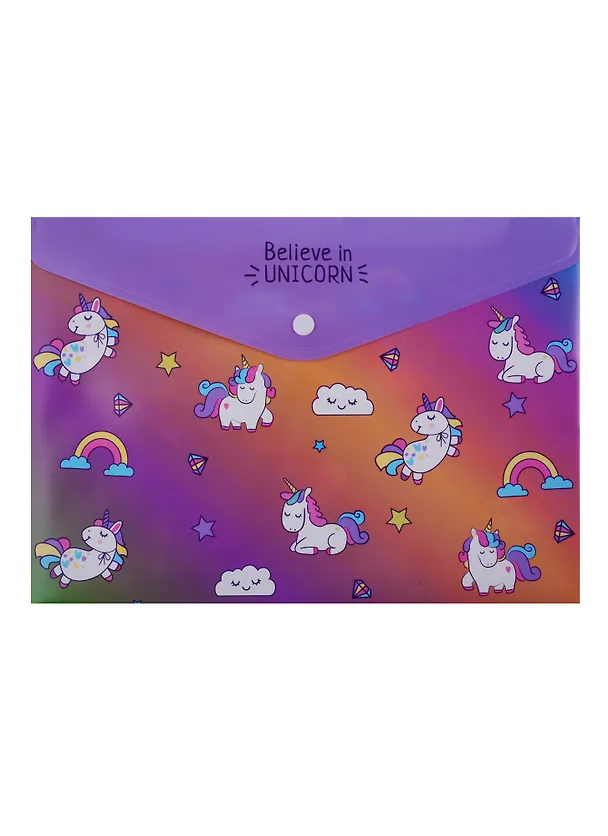 Папка -конверт «Unicorn pattern» А4 на кнопке 250488 — 1