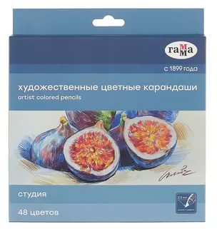 Карандаши цветные 48цв "Студия" худож., заточен., карт.уп., ГАММА — 3037366 — 1