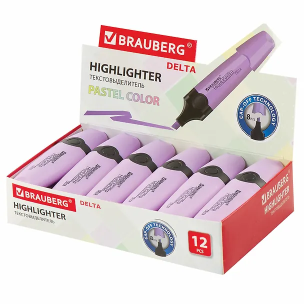 Текстовыделитель Brauberg, Delta Pastel, лавандовый 1-5 мм 2937342 — 4