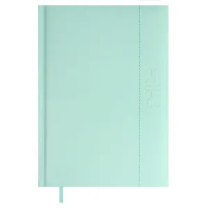Ежедневник дат. 2025г. А5 176л "Плонже эконом" мятный, кожзам, тв.переплет с поролоном, блинт.тиснение, ляссе