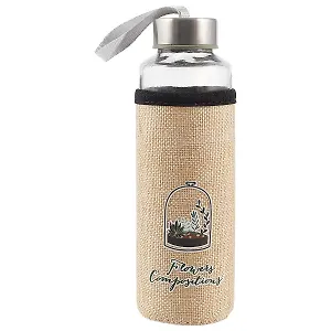 Бутылка в чехле джут Кактус (стекло) (400 мл) (12-07599-M400-T06)