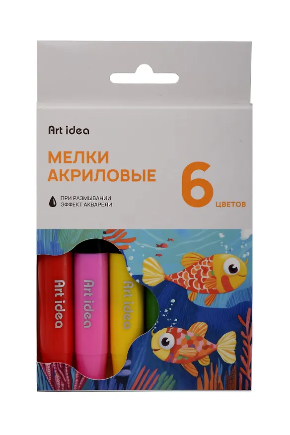 Мелки акриловые, 6 цветов, выкручивающиеся 3104445 — 1