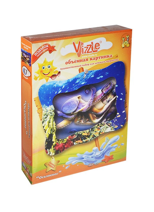 Объемная картинка Vizzle Осьминог (К0002) (250х195) (17дет.) (Kids) (5+) (коробка) 2424411 — 1