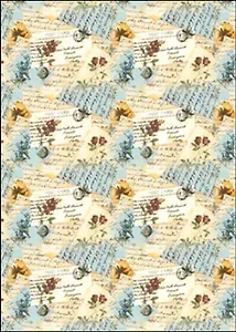 Декупажная карта Цветочные письма (27-0138) (А4) (упаковка)