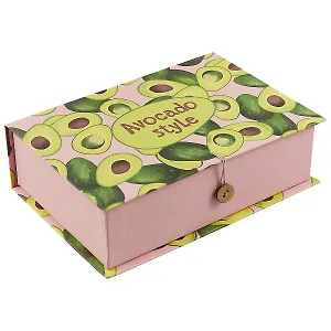 Шкатулка-книга с пуговицей картон M Авокадо (20х13,5х6см) (12-Kairui-BB2017-002)