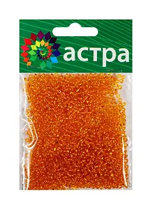 Набор д/творчества АСТРА Бисер 11/0 20гр 29B т.оранжевый/прозр.серебрист.центр(круг.отв.)