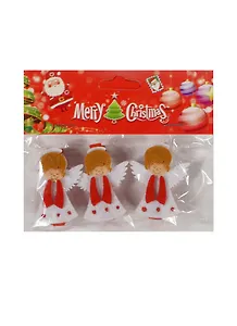 Новогодний Набор из 3-х прищепок Ангел бел. прям. платье в пак. с хедер. (11069718) (12х10см)