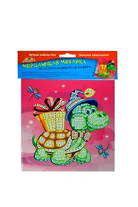 Самокл. мерцающая мозаика из мягк. пласт. А5 Черепашка с подарком (C2420-07) (набор для дет. творч.)