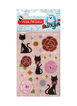Н Розы и кошки (GS001) (блестящие наклейки) 2219490