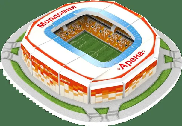 Сборная модель, 3D пазл, стадион Мордовия Арена, Саранск, 10 дет., 7,1*7,7*1,8см 343246 — 1