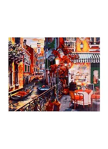 Холст с красками по номерам "Тихое речное кафе", 40 х 50 см