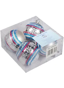 Набор из 4-х новогодних шар, D7 см