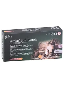 Пастель сухая мягкая 12цв Земляные оттенки, проф., квадратная, к/к, MUNGYO