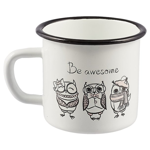 Кружка Совы Be awesome (эмаль) (350 мл) 2651309 — 1
