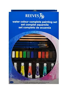 Набор художественный (акварел.краски 10*12мл, 10 кювет, 3 кисти, акварел.карандаш 3цв., 1 ч/гр кар-ш, палитра, 3 холста, точилка, ластик) подвес, (р), REEVES