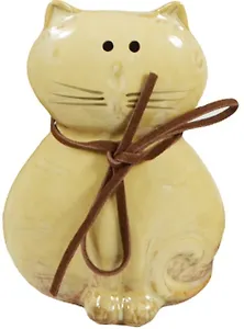 Керамическая глянцевая Фигурка Кот со шнурком (9см)
