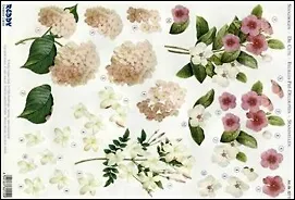 Аппликация бумажная вырубная для объемных рисунков (G82110) Цветы 10