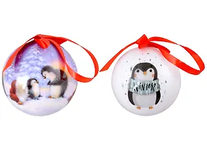 Набор елочных шаров НГ Пингвины (2 шт) (пластик) (7,5 см) (ПВХ Бокс)