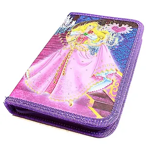 Пенал школьный 1отд. "Принцессы во дворце" лам.картон, объемн.тиснение, блестки, откид.клапан, КанцБург