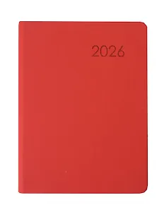 Ежедневник дат. 2026г. А6 176л "Paragraph" красный, 7Б, тв.переплет, иск.кожа, термотиснение, покрытие Soft Touch, скругл.углы, тонир.блок, ляссе, инд.уп