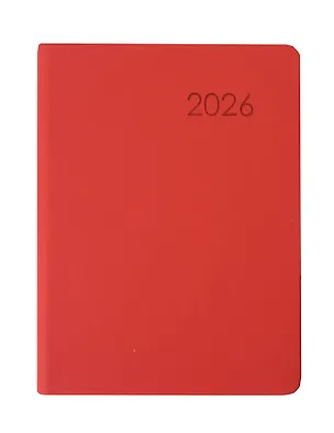 Ежедневник дат. 2026г. А6 176л "Paragraph" красный, 7Б, тв.переплет, иск.кожа, термотиснение, покрытие Soft Touch, скругл.углы, тонир.блок, ляссе, инд.уп 3114905