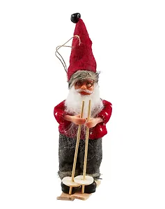 Фигурка Дед Мороз на лыжах (текстиль) (18х6х10)