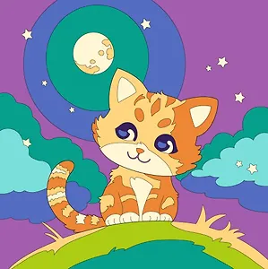 Картина по номерам детская (холст на подрамнике 20*20) "Котёнок"