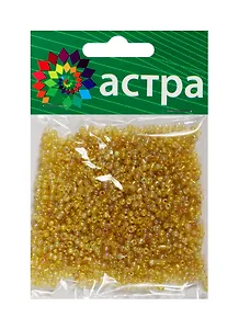 Набор д/творчества АСТРА Бисер 11/0 20гр 162 св.золотой/прозр.радужный