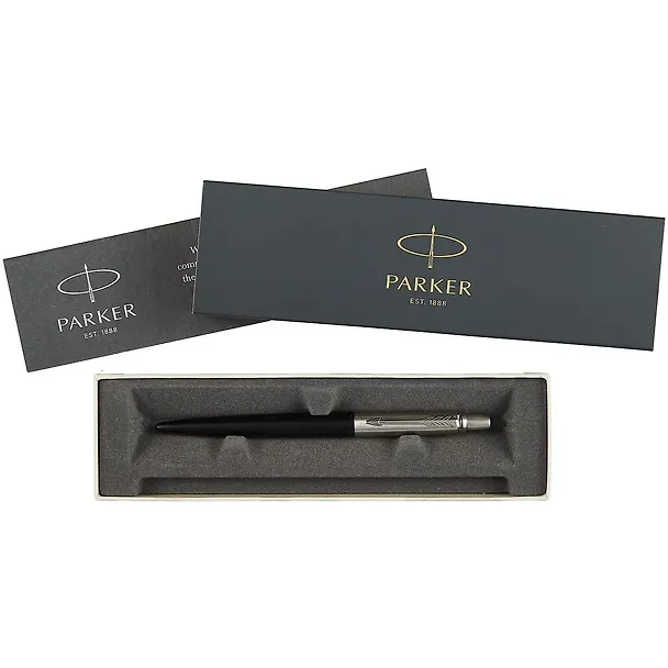 Ручка подарочная шариковая синяя, Jotter Bond Street Black CT, Parker 242996 — 2