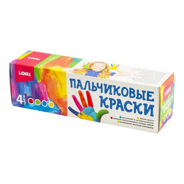 Пальчиковые краски 4 цвета по 40 мл, Lori 2876863 — 3