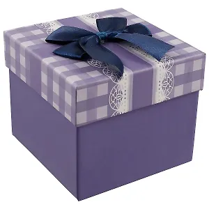 Подарочная коробка «Бант на синей клетке», маленькая