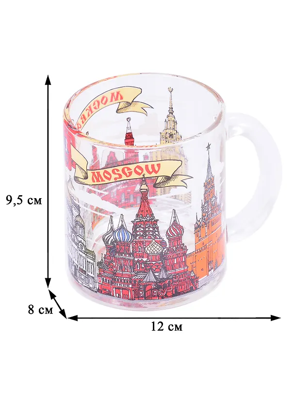 Кружка Москва (стекло) (300мл) (1208-Мск) 2882019 — 2