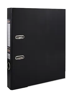 Папка архивная 50мм А4 черная,PVC,прозр.карман,металл.уголки