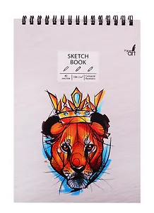Скетчбук А5 40л "SKETCHBOOK. The king", 100г/м2, евроспираль