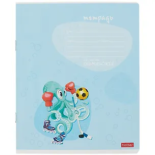 Тетрадь в косую линейку Hatber, "Осьминожки", 12 листов, в ассортименте 2900090